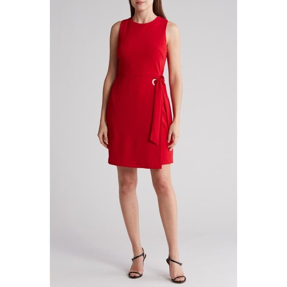 Tahari Dresses & Skirts - 🆕TAHARI ASL Stretch Crepe A-Line Grommet Side Tie Dress 12 Red